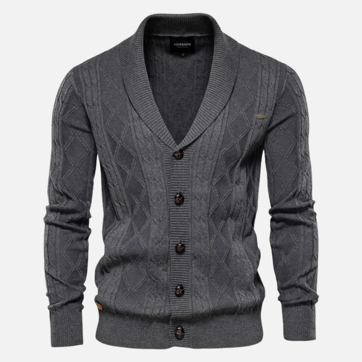 Cardigan en maille à losanges pour homme