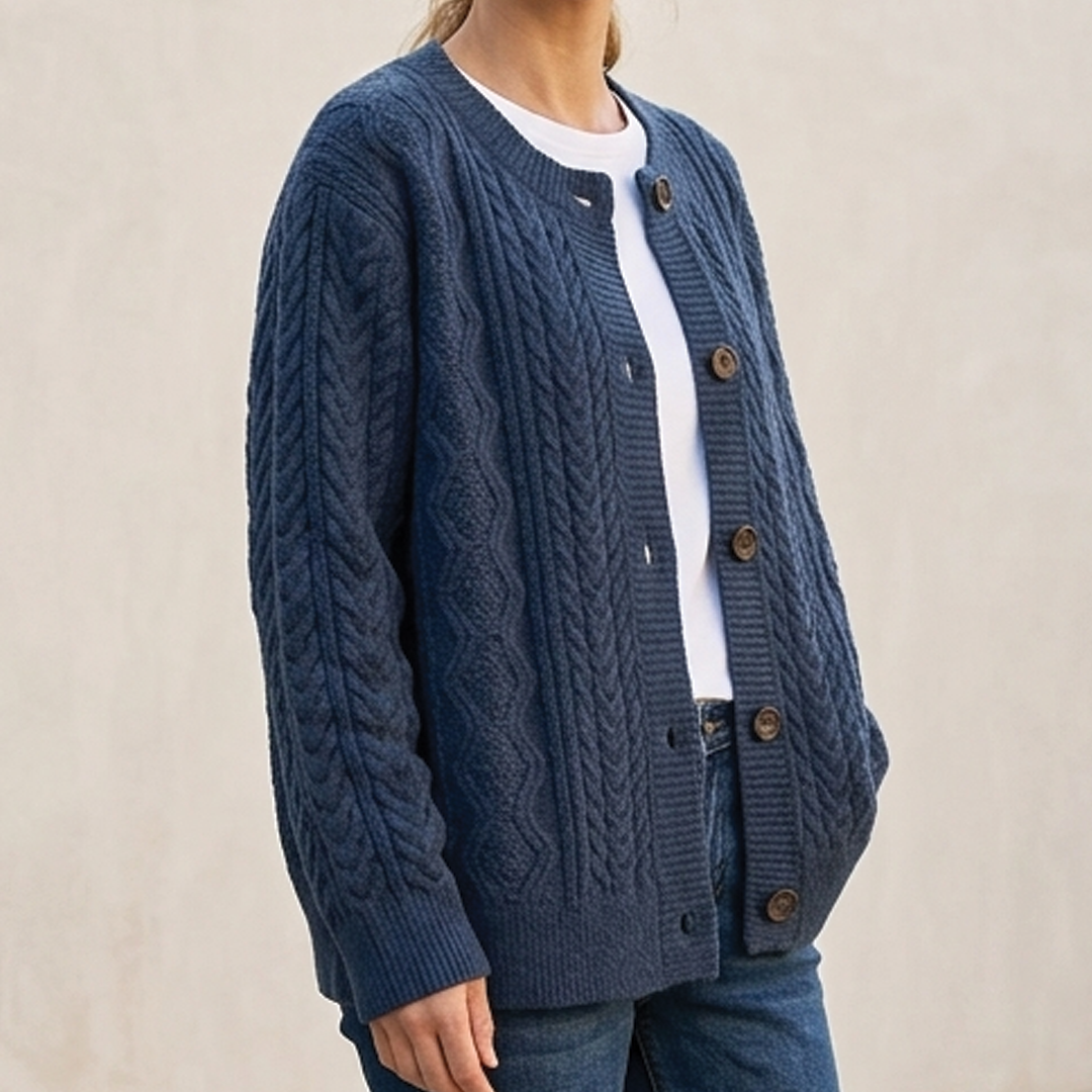 Women's Oversized Cable Knit Cardigan