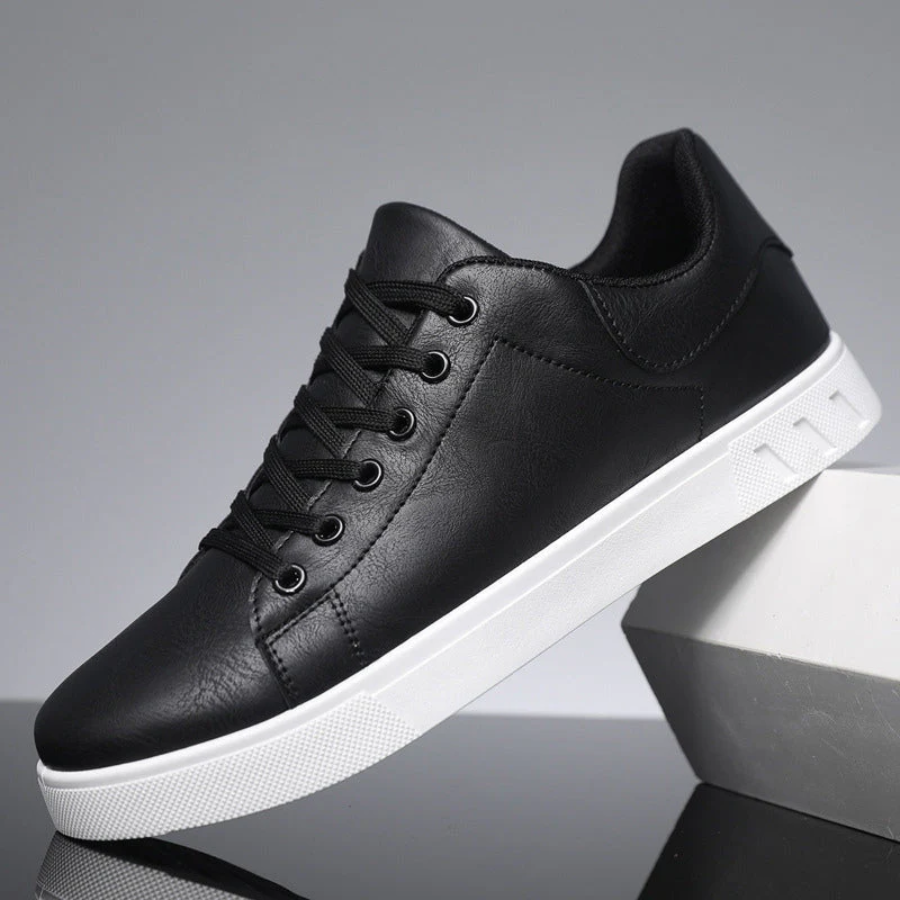 Men's Modern Leather Casual Sneakers-Metro Lane Plaza