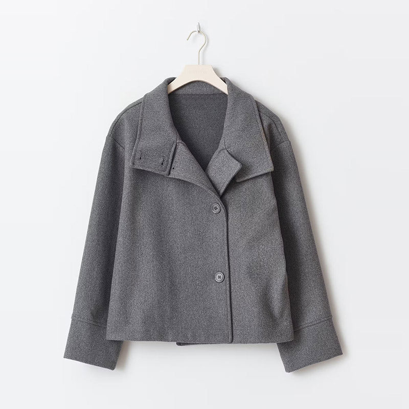 Women's Stylish Short Coat with Double Buttons-Metro Lane Plaza