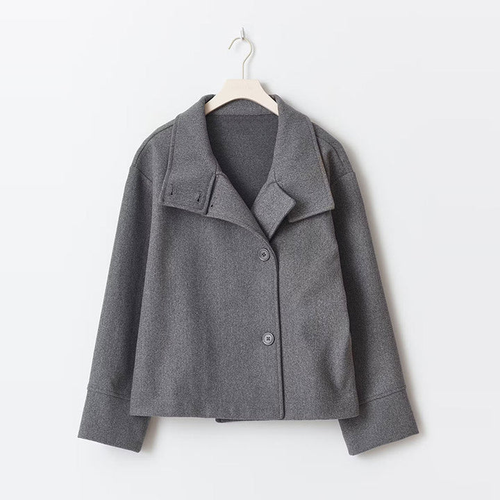 Women's Stylish Short Coat with Double Buttons-Metro Lane Plaza