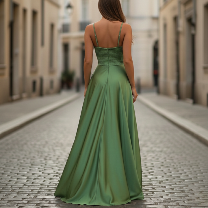 Rhonda | Women's Sleeveless Spaghetti Strap Maxi Dress-Metro Lane Plaza