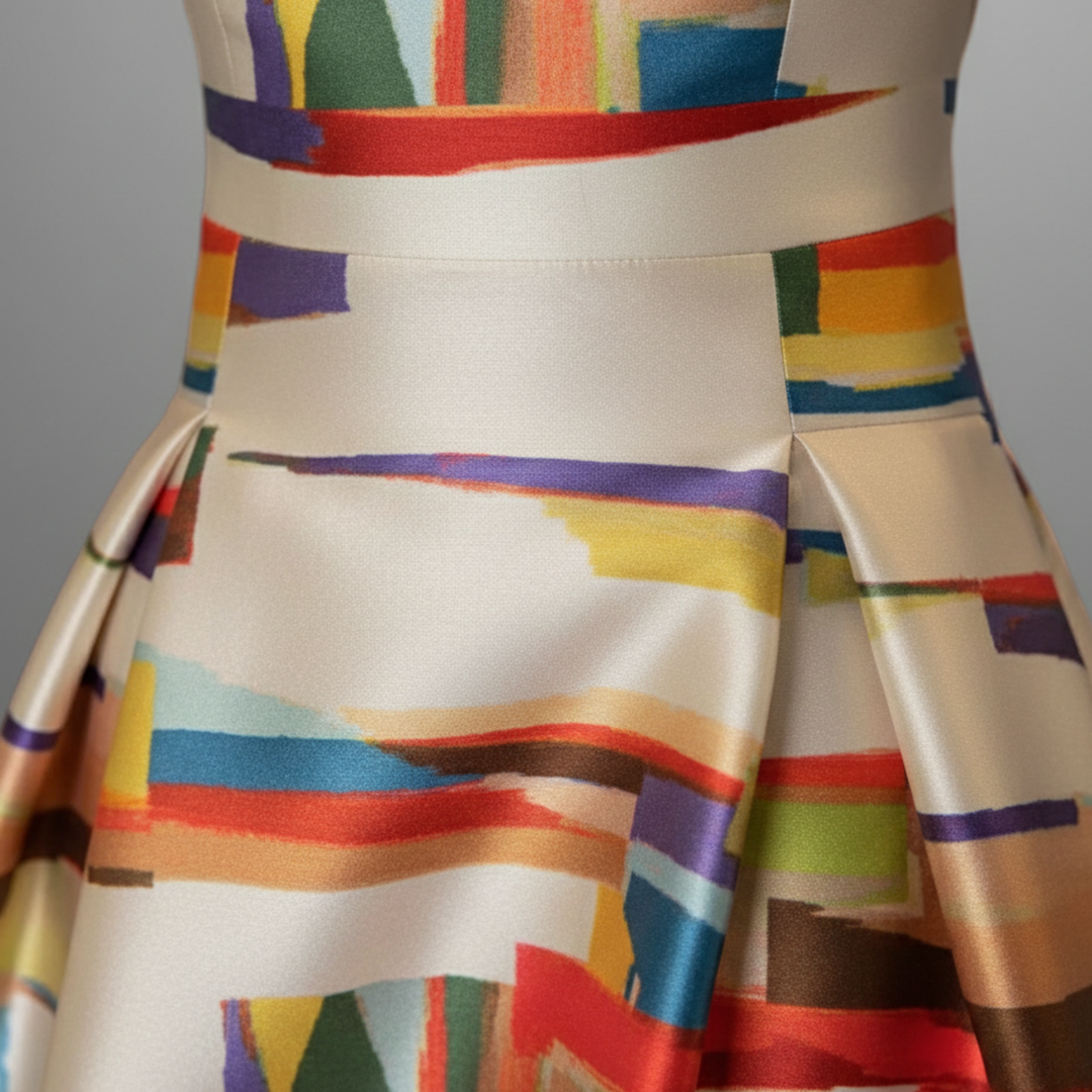 Isabel | Women's Sleeveless A-Line Printed Maxi Dress-Metro Lane Plaza