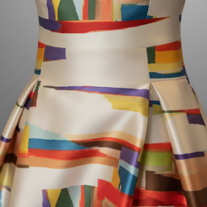 Isabel | Women's Sleeveless A-Line Printed Maxi Dress-Metro Lane Plaza