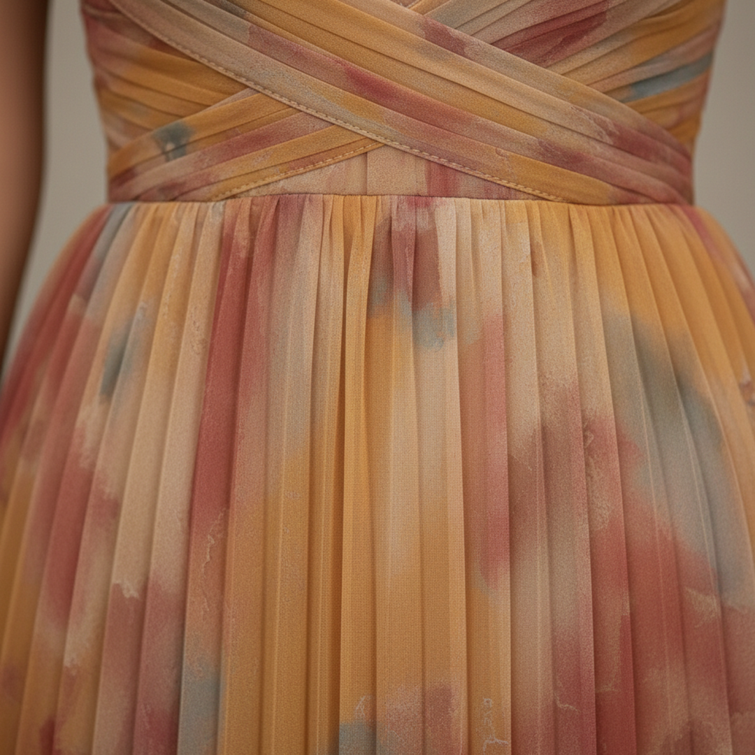 Gail | Women's Maxi Dress, Spaghetti Strap, V Neck, Printed Design-Metro Lane Plaza