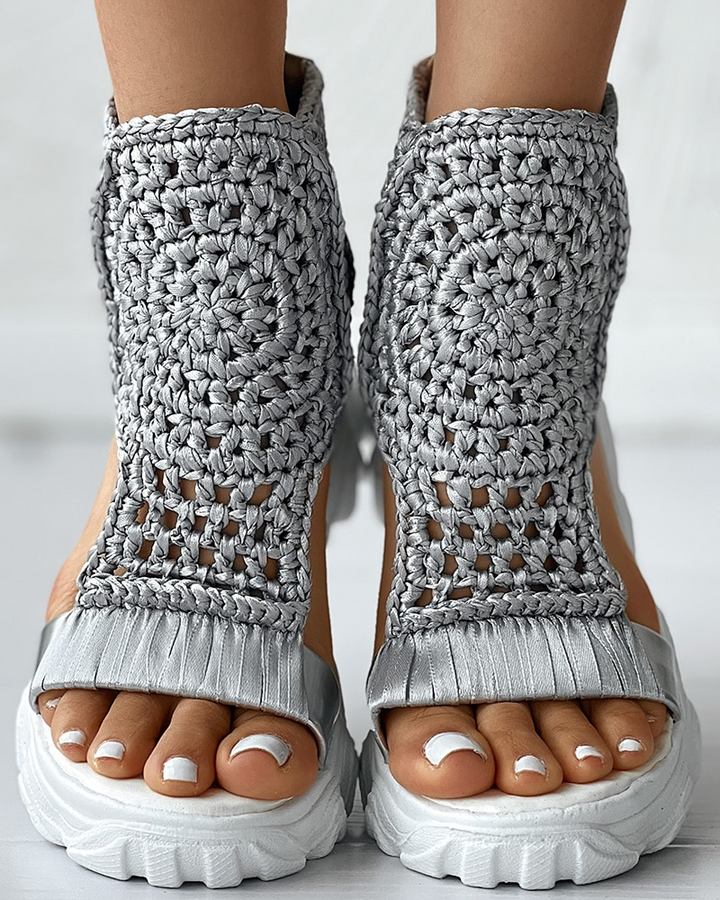 Summer Knitted Slippers | Women's Flexible Fit Cushioned Slippers-Metro Lane Plaza