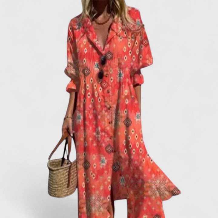Women's Elegant Boho Style Dress-Metro Lane Plaza