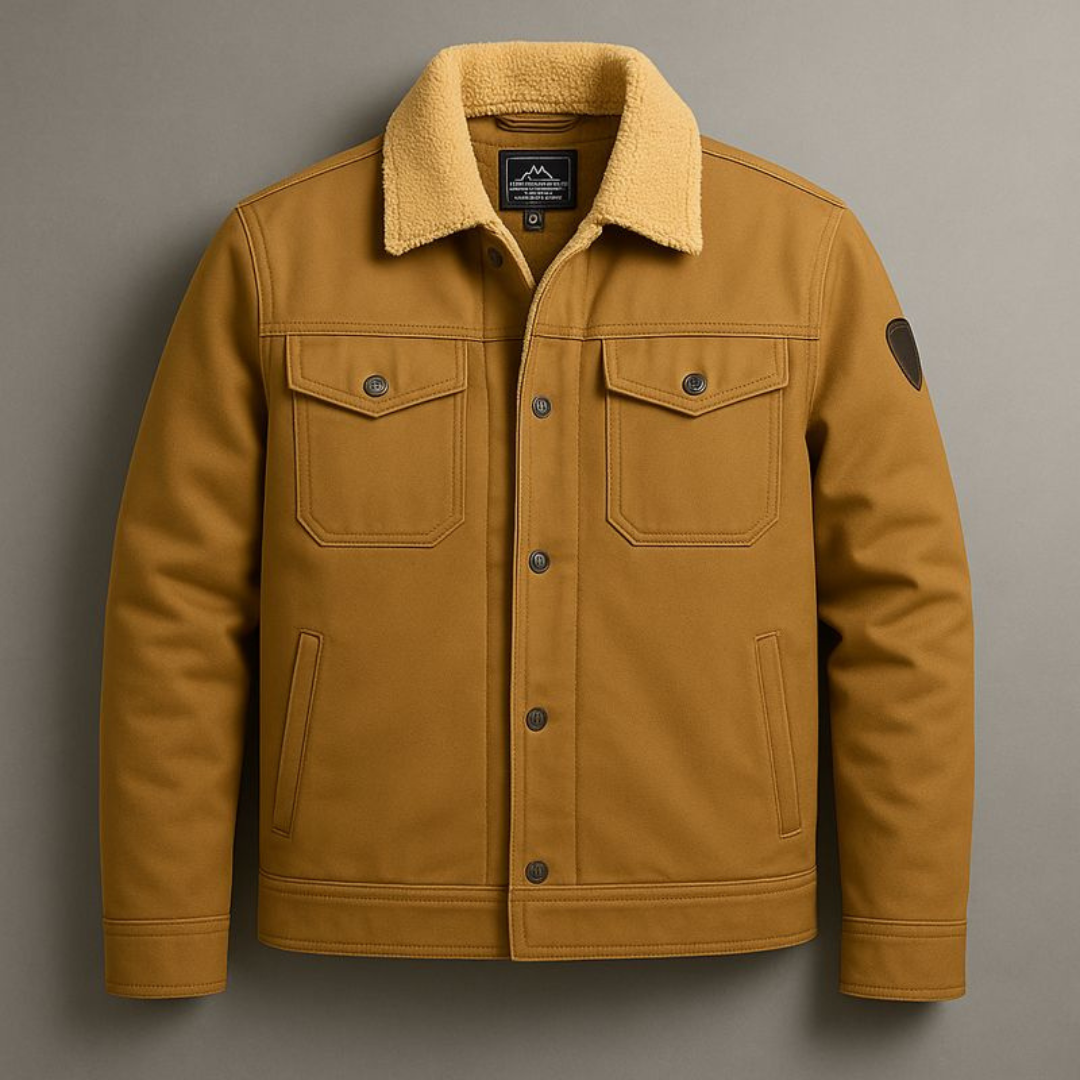 Blouson aviateur doublé pour homme, avec col sherpa et doublure en polaire