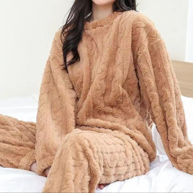 Emily | Women's Comfortable Solid Pajama Set for Home Relaxation-Metro Lane Plaza