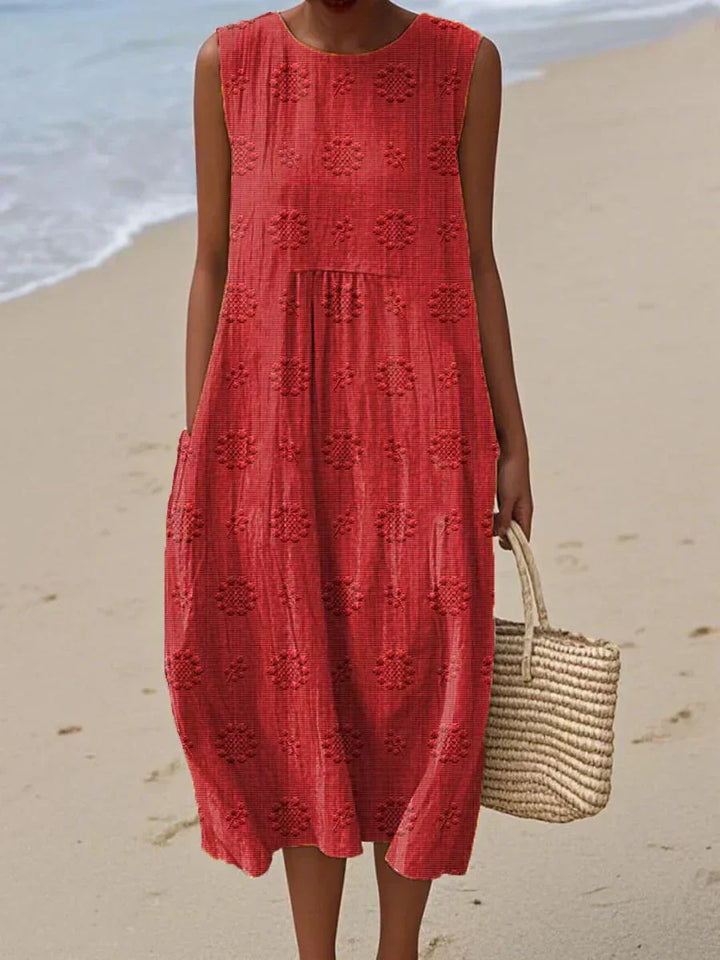 Women's Printed Midi Dress-Metro Lane Plaza
