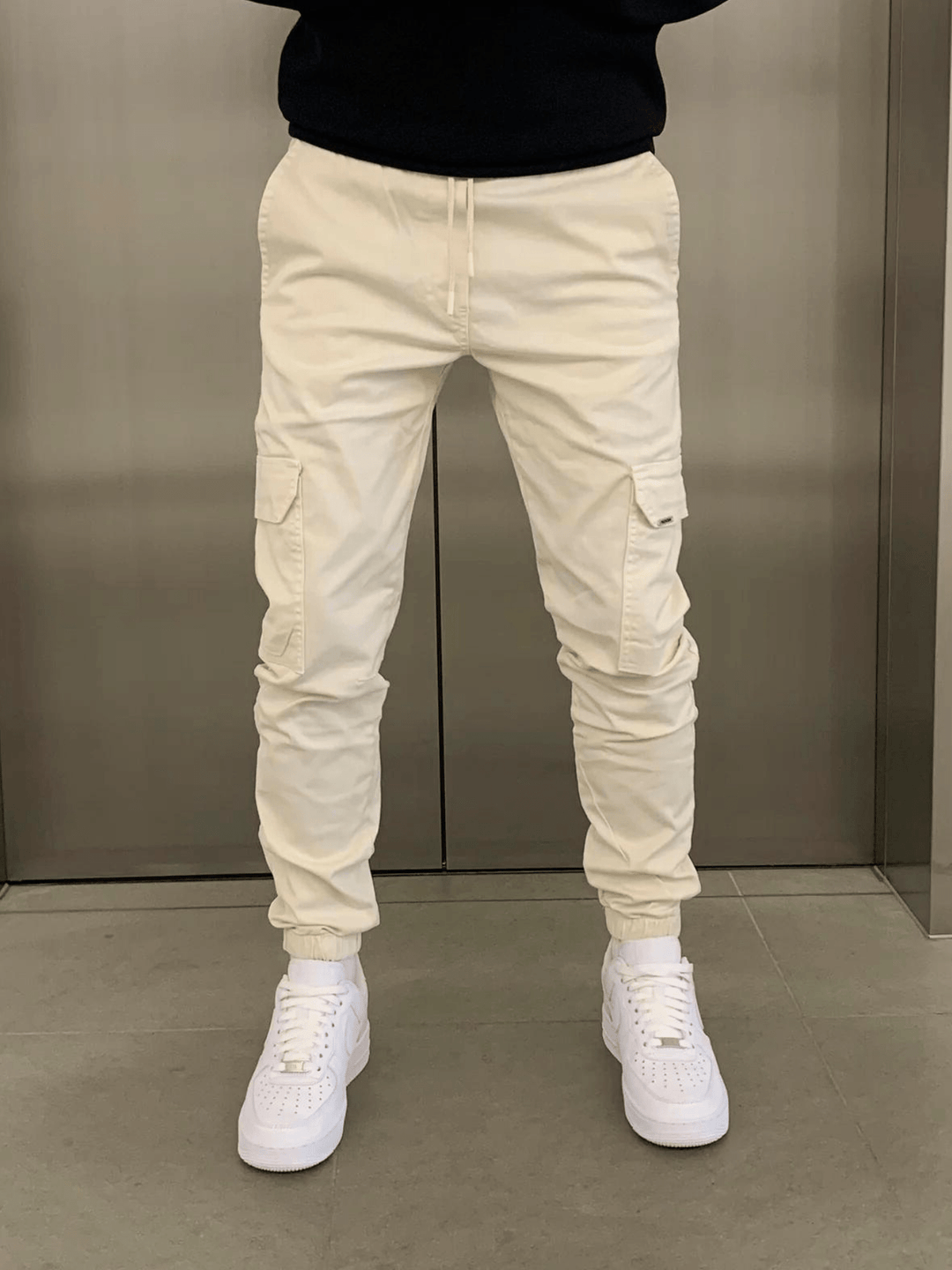 James | Men's Slim Cargo Jogger Pants with Adjustable Waist and Pockets-Metro Lane Plaza