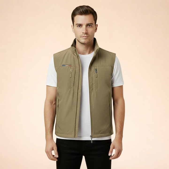 Kevin | Men's Lightweight Breathable Sleeveless Cargo Vest-Metro Lane Plaza