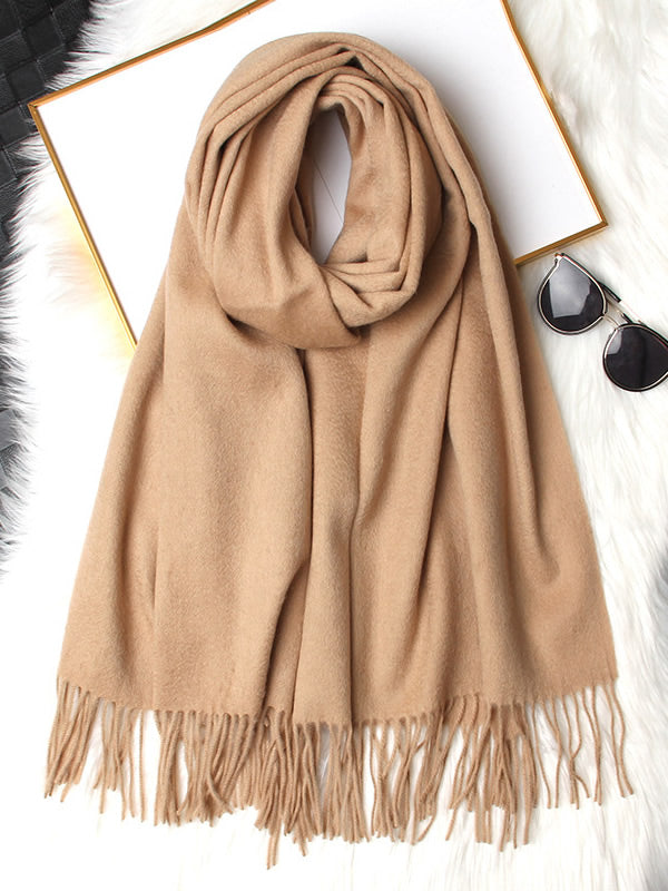 Dikra Wool Scarf | Women's Elegant Fringed Wool Scarf for Warmth-Metro Lane Plaza