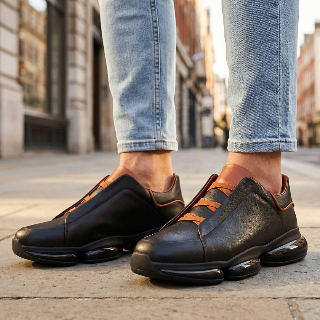Lædersneakers til mænd