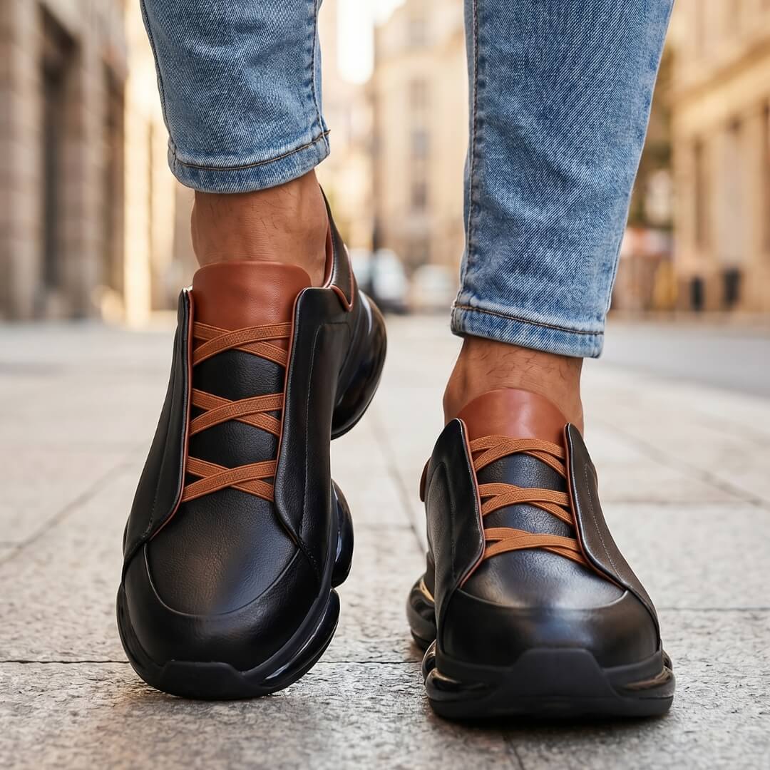 Lædersneakers til mænd