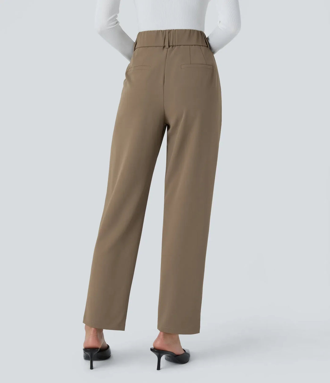 Hella | Women's High-Waisted Soft Stretch Trousers-Metro Lane Plaza