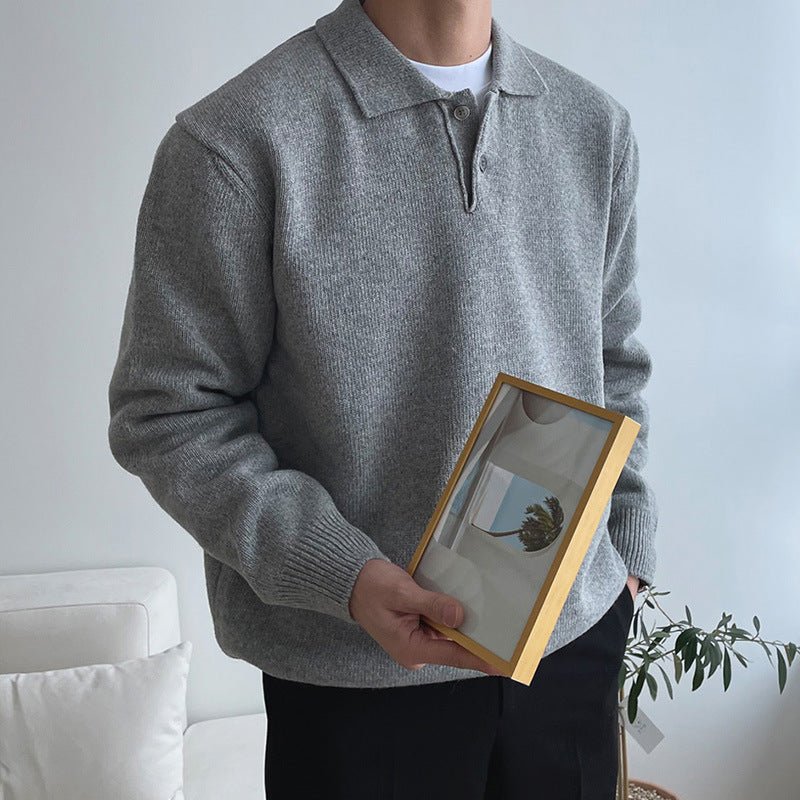 Herren-Strickpullover im Polo-Stil