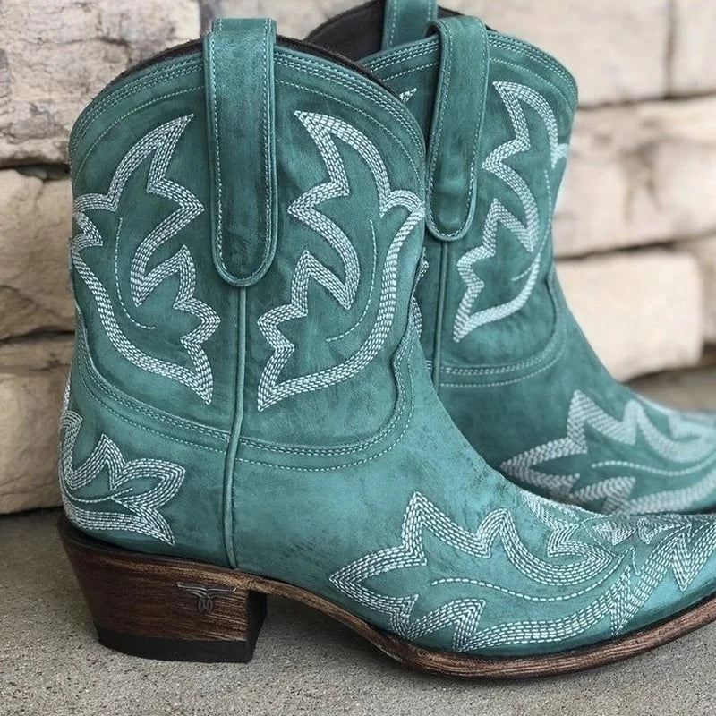 Women's Embroidered Ankle Cowboy Booties