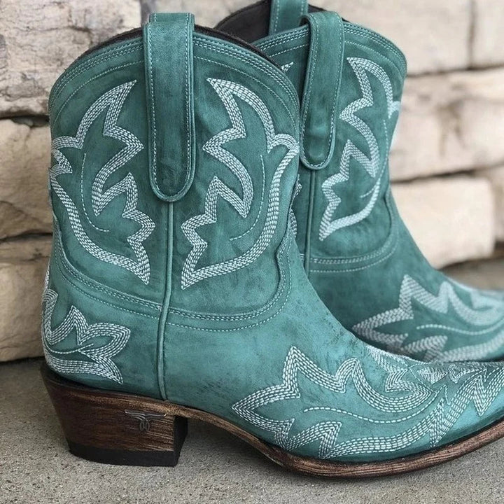 Women's Embroidered Ankle Cowboy Booties