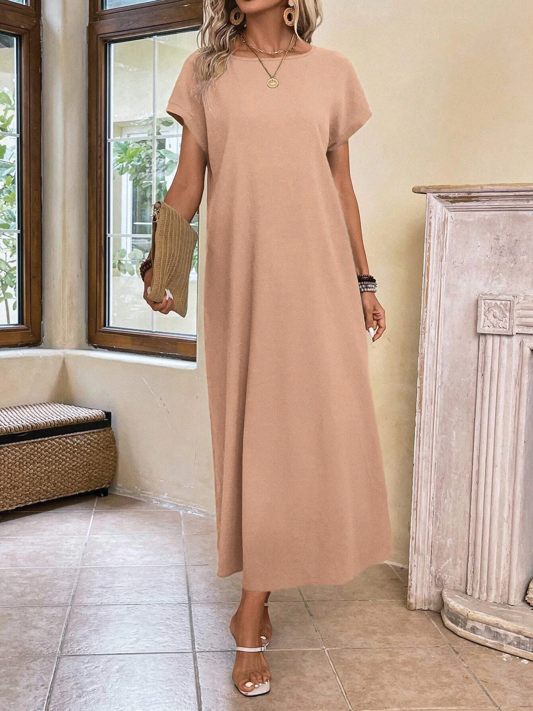 Stella | Women's Casual Batwing Tunic Dress-Metro Lane Plaza