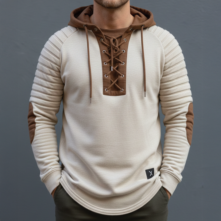 Maglione da uomo con cappuccio in maglia