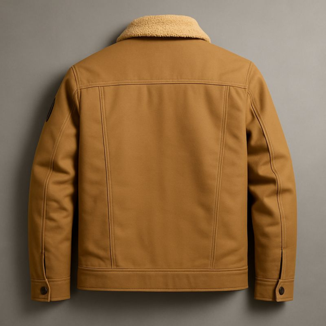 Blouson aviateur doublé pour homme, avec col sherpa et doublure en polaire