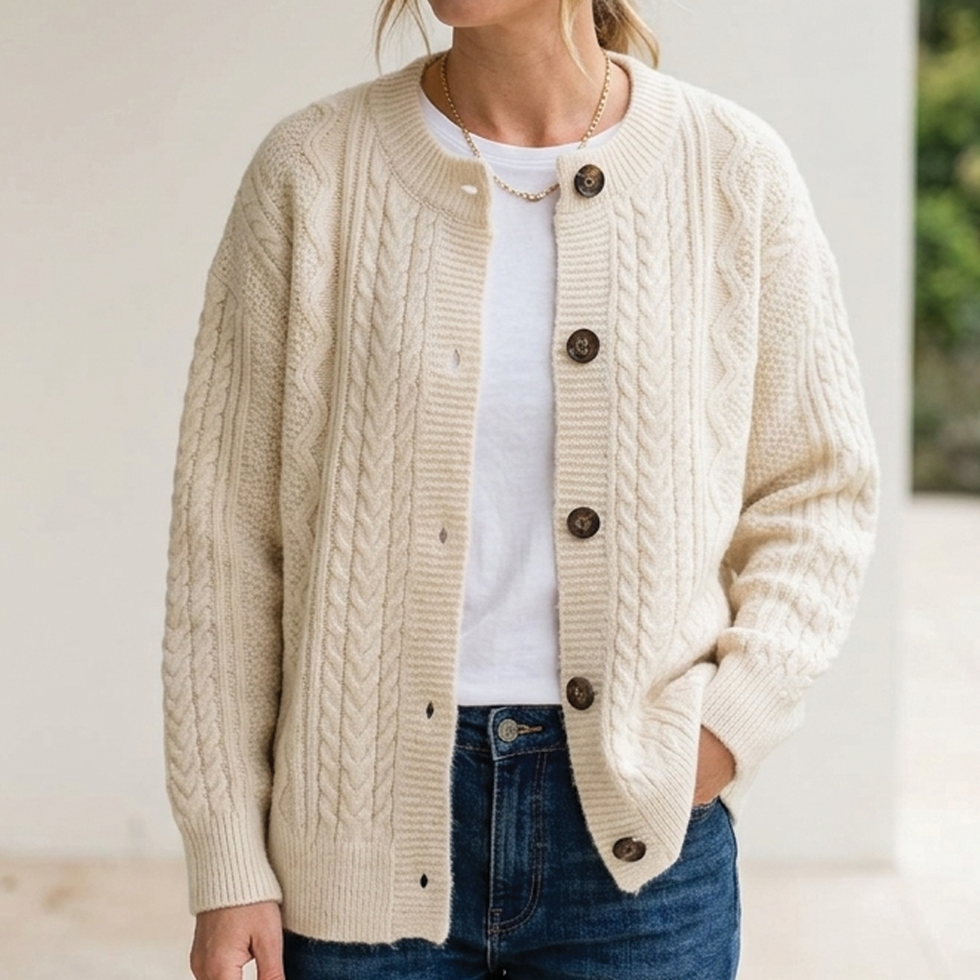 Women's Oversized Cable Knit Cardigan