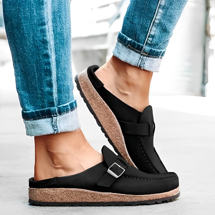 Herlinde | Women's Stylish City Sandals with Comfortable Cork Footbed-Metro Lane Plaza