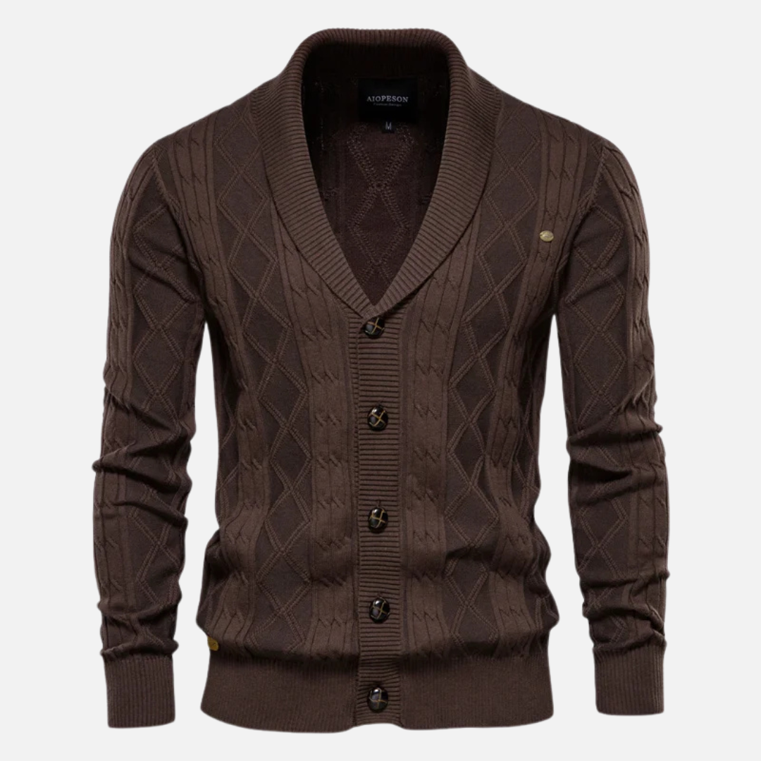 Cardigan en maille à losanges pour homme