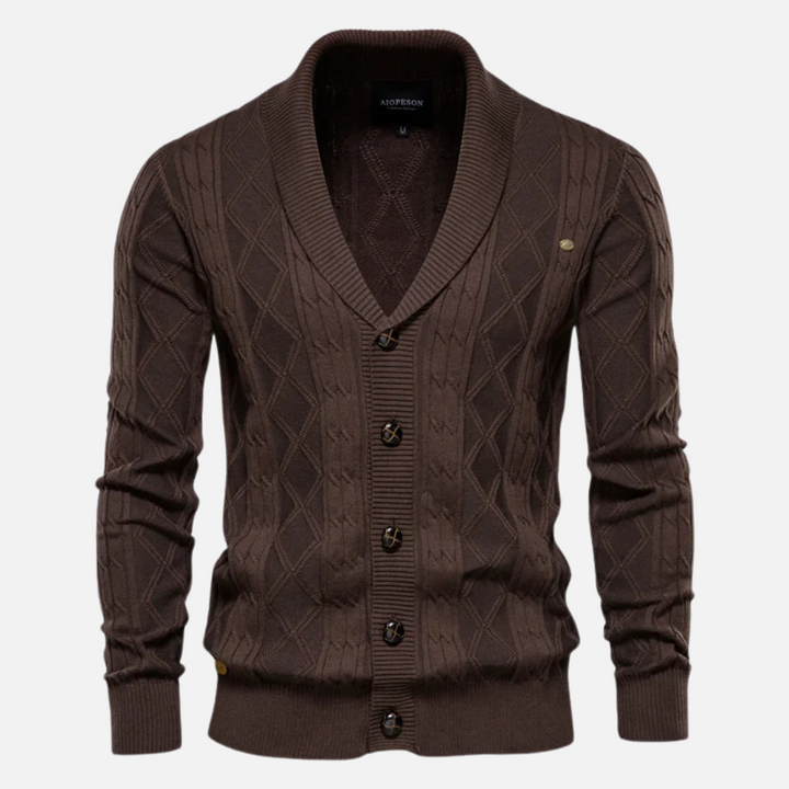 Cardigan en maille à losanges pour homme