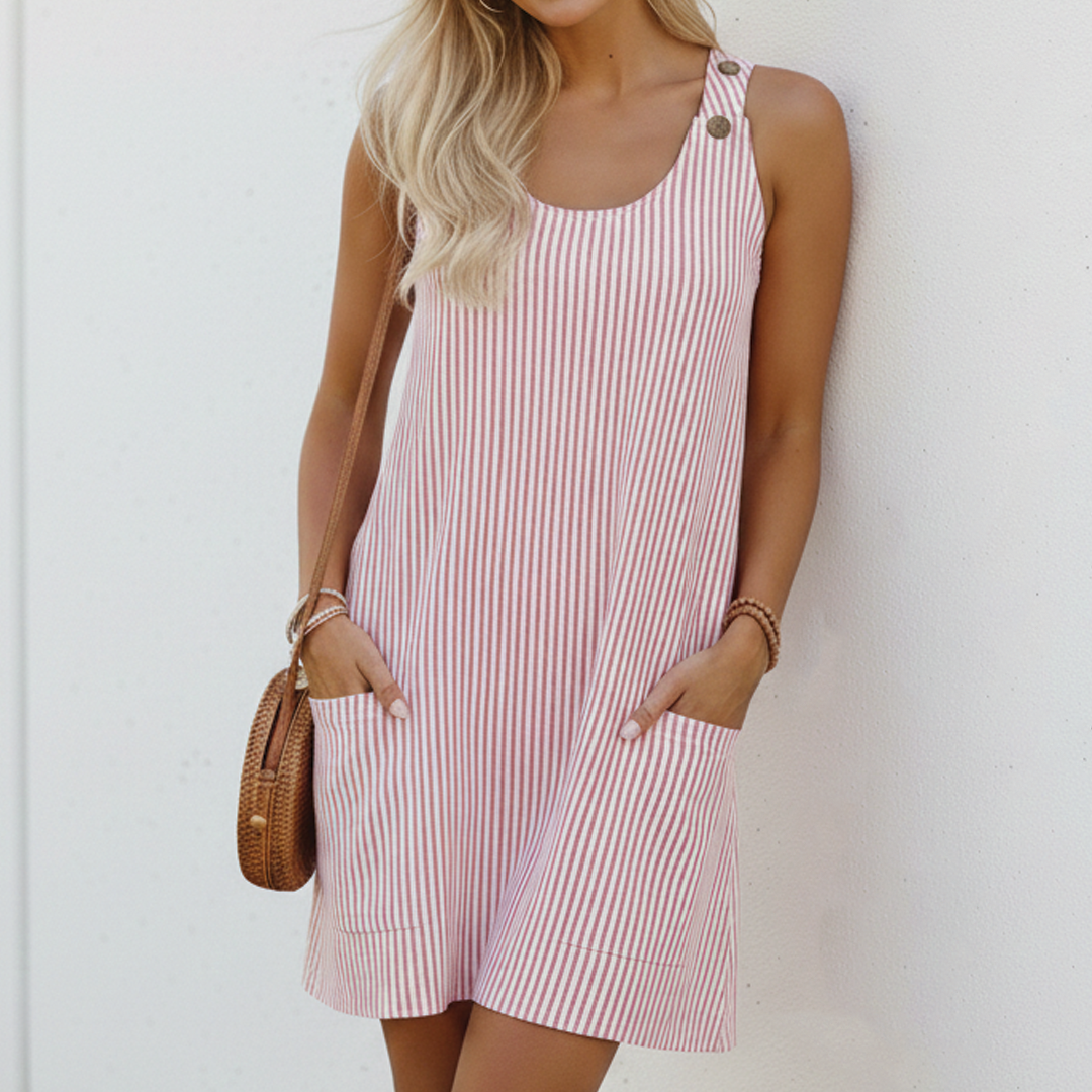Avery | Stylish Striped Mini Dress for Effortless Summer Chic-Metro Lane Plaza