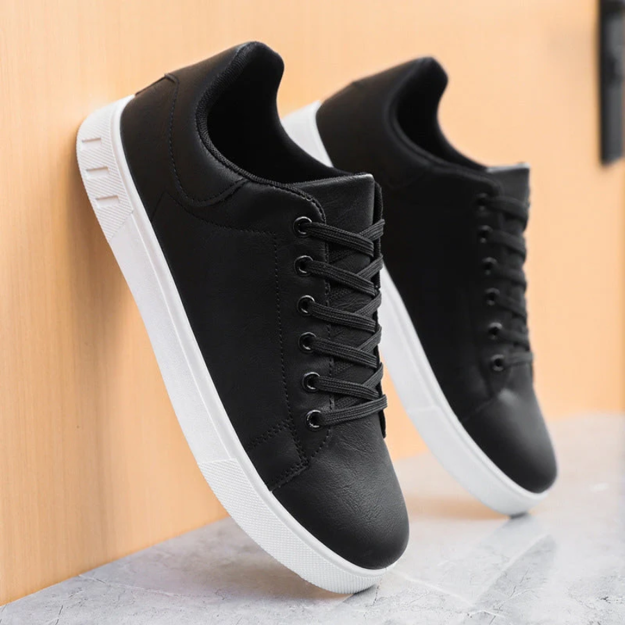 Men's Modern Leather Casual Sneakers-Metro Lane Plaza