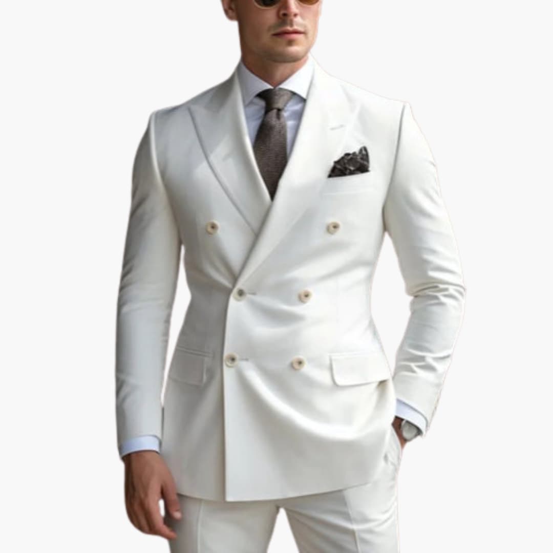 Men's Premium Double-Breasted Six-Button Two-Piece Suit-Metro Lane Plaza
