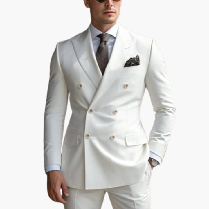 Men's Premium Double-Breasted Six-Button Two-Piece Suit-Metro Lane Plaza