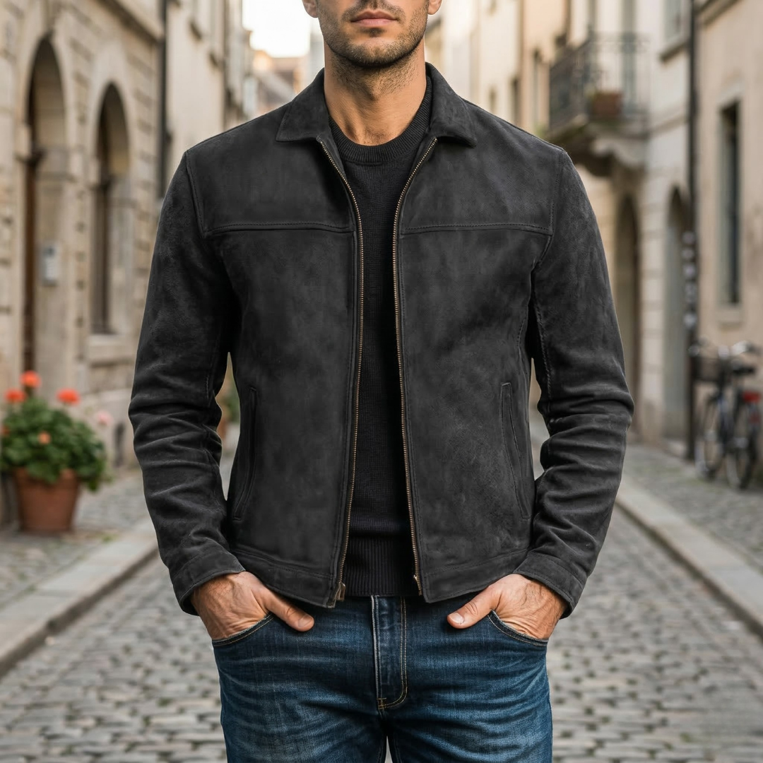 Herren-Lederjacke mit körpernaher Passform
