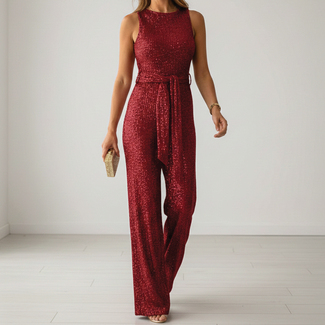 Amelie | Women's Sparkling Sequin Jumpsuit-Metro Lane Plaza