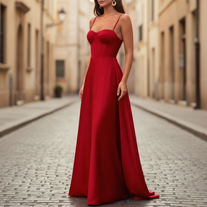 Rhonda | Women's Sleeveless Spaghetti Strap Maxi Dress-Metro Lane Plaza