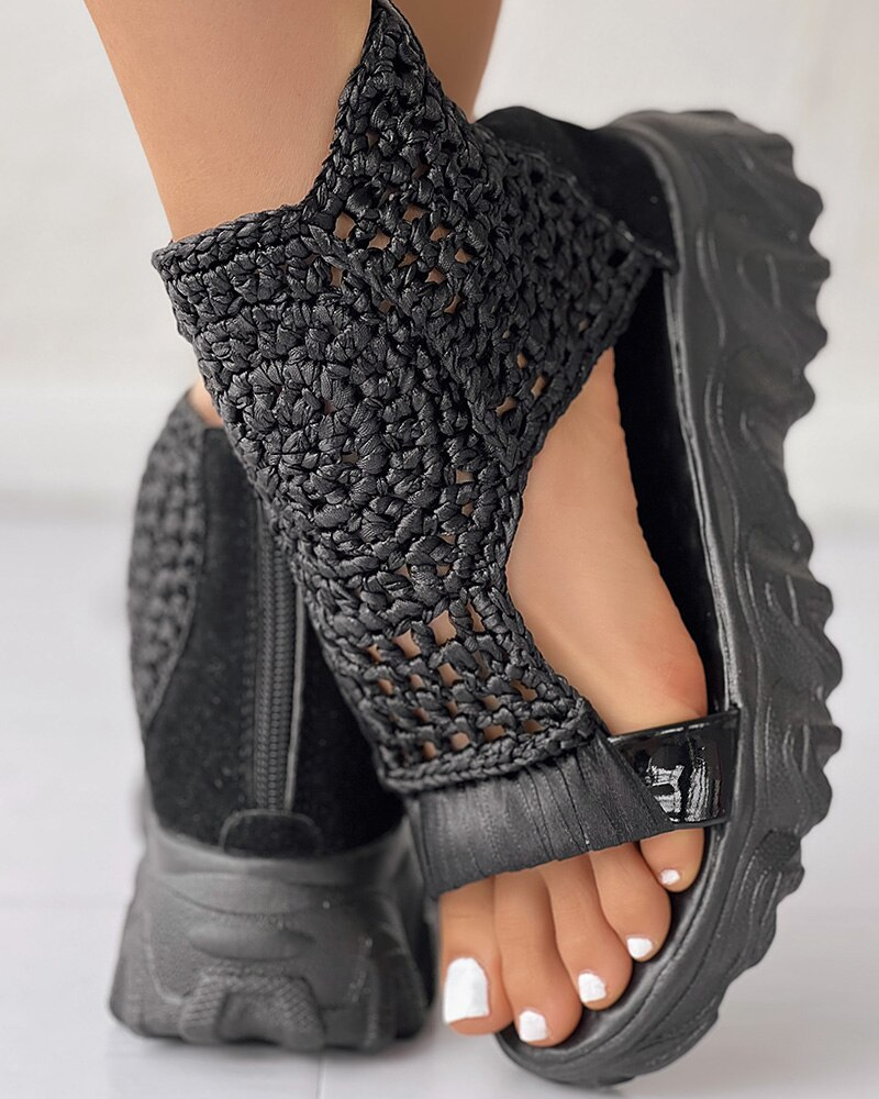 Summer Knitted Slippers | Women's Flexible Fit Cushioned Slippers-Metro Lane Plaza