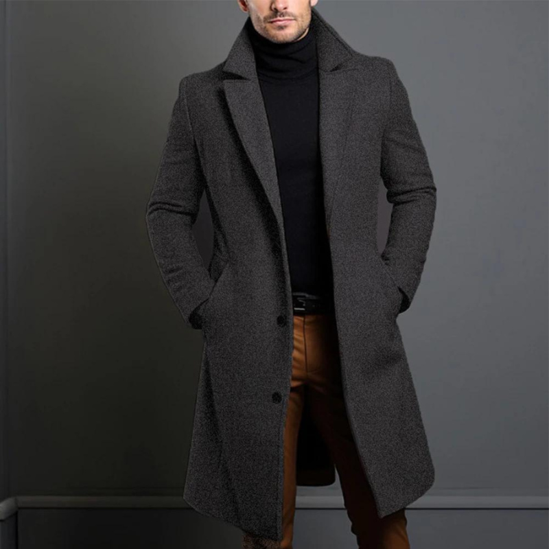Abrigo clásico de lana para hombre – Elegante abrigo formal de invierno
