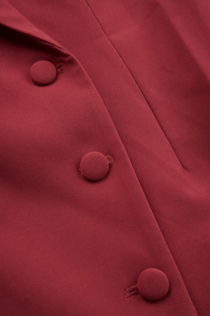 Vestido blazer feminino elegante de corte cintado e decote em V