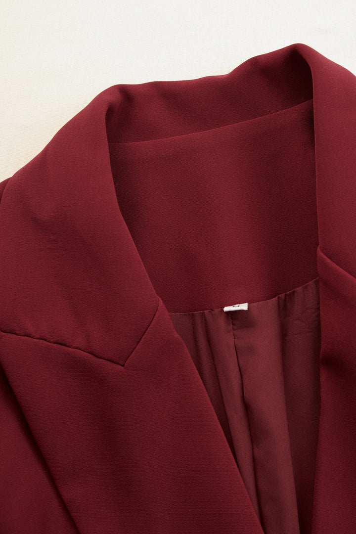 Vestido blazer feminino elegante de corte cintado e decote em V