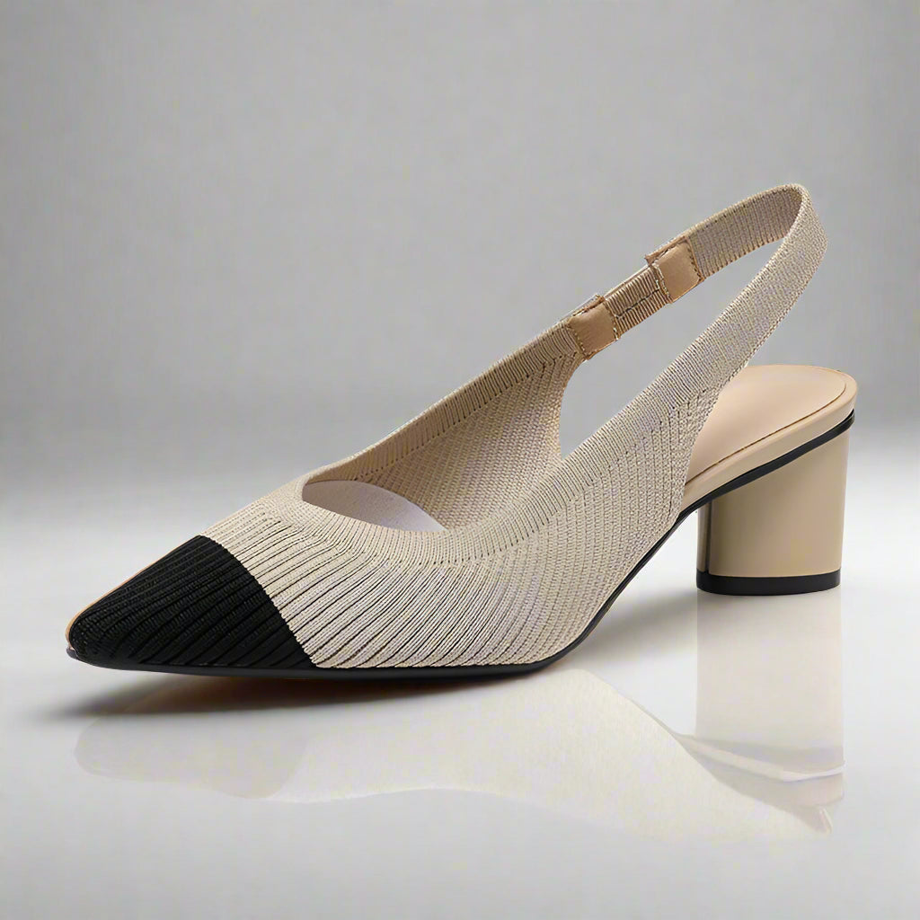 Slingback Heels | Women's Elegant Pumps with Pointed Toe & Low Heel-Metro Lane Plaza