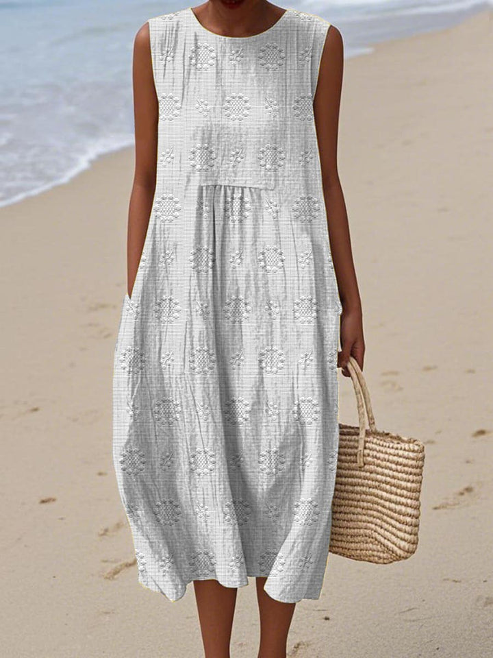 Women's Printed Midi Dress-Metro Lane Plaza