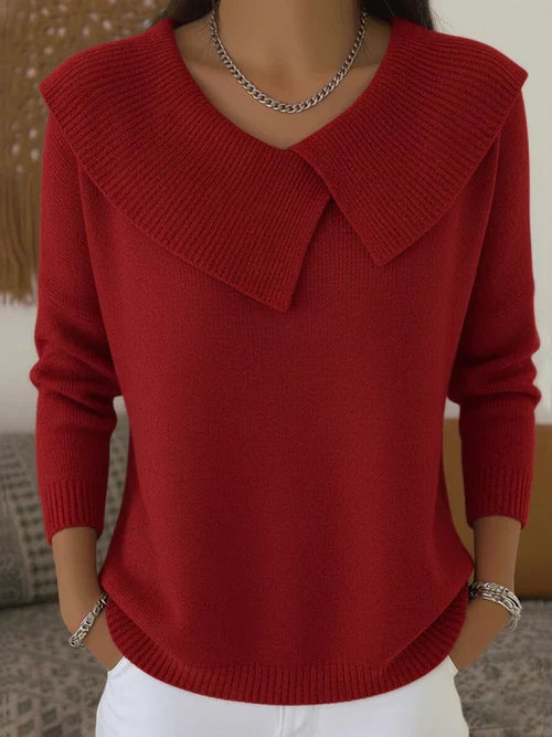 Pull douillet à col châle pour femme