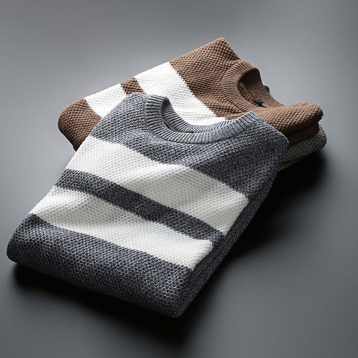 Men's Striped Crew Neck Sweater