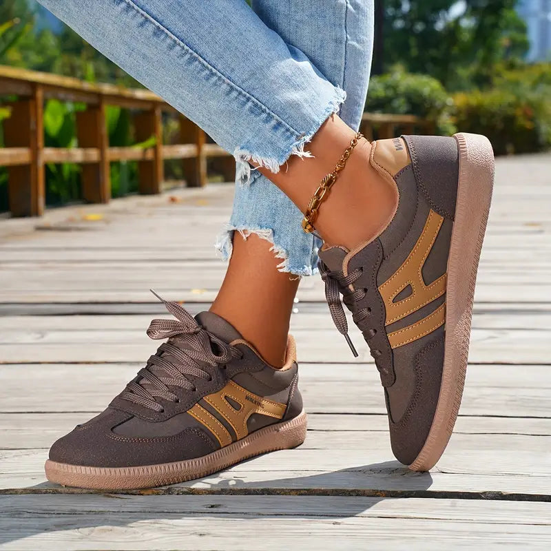 Casual Sneakers | Women's Comfortable Lace-Up Shoes with Flexible Sole-Metro Lane Plaza