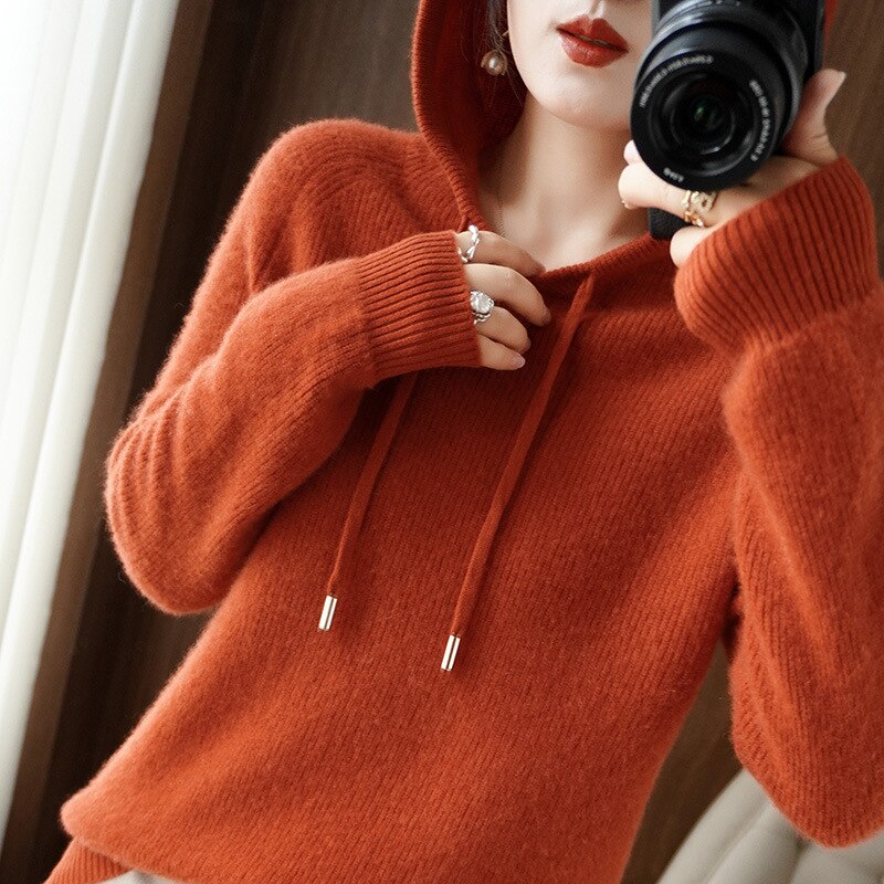 Women's Comfortable Knit Stylish Hoodie-Metro Lane Plaza