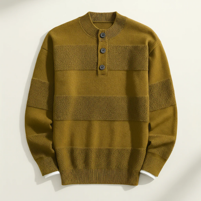 Pull en laine à col tunisien pour homme