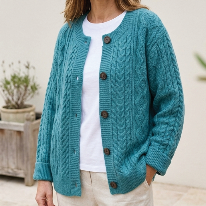 Women's Oversized Cable Knit Cardigan