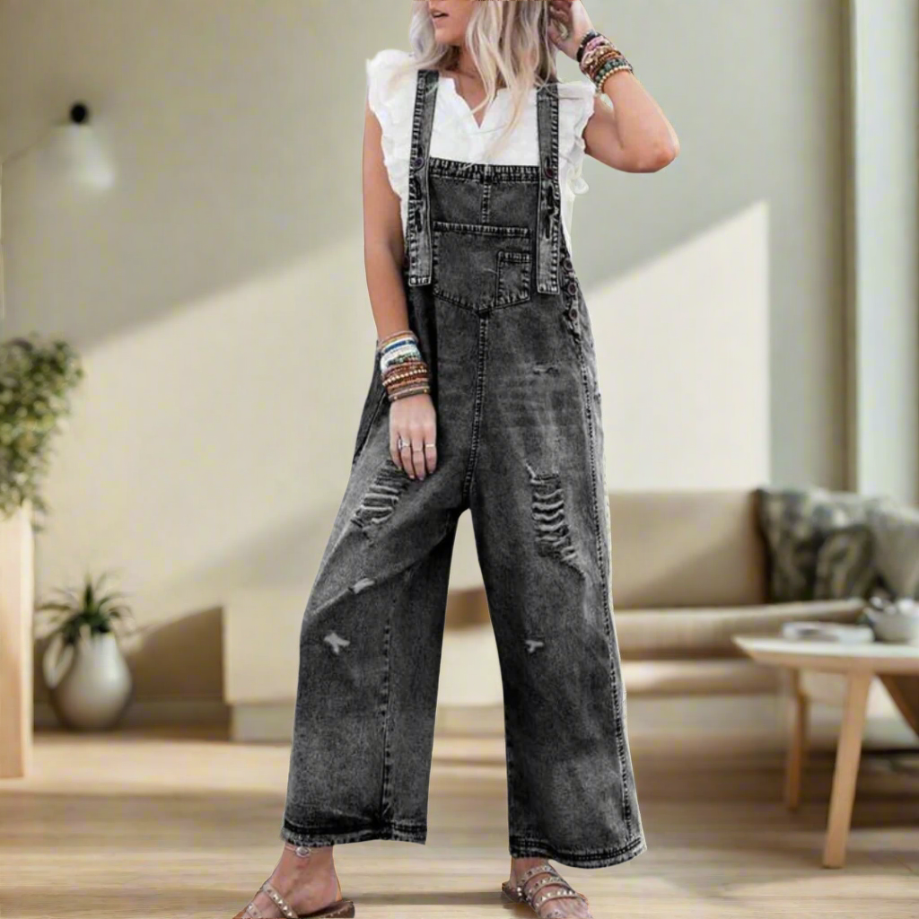 Macacão feminino premium de estilo vintage e cor lisa